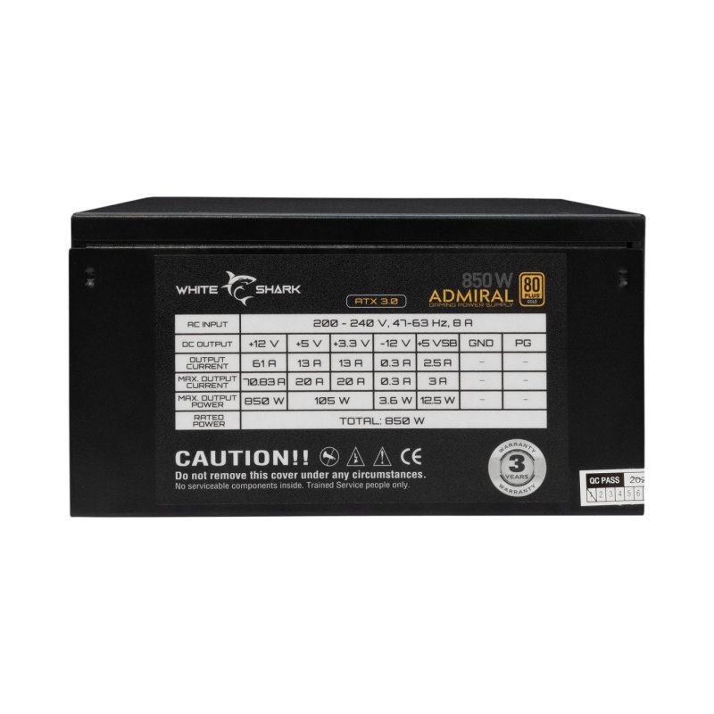 White Shark GPSU-850W Admiral 850W 80 GOLD Full Modular