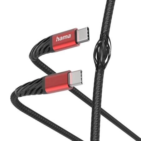 Hama Extreme câble USB USB 2.0 1,5 m USB C Noir, Rouge