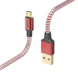 Hama Reflective câble USB USB 2.0 1,5 m USB A Micro-USB B Rouge