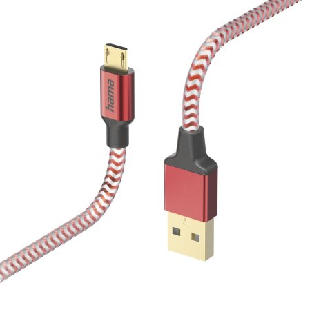 Hama Reflective USB cable USB 2.0 1.5 m USB A Micro-USB B Red