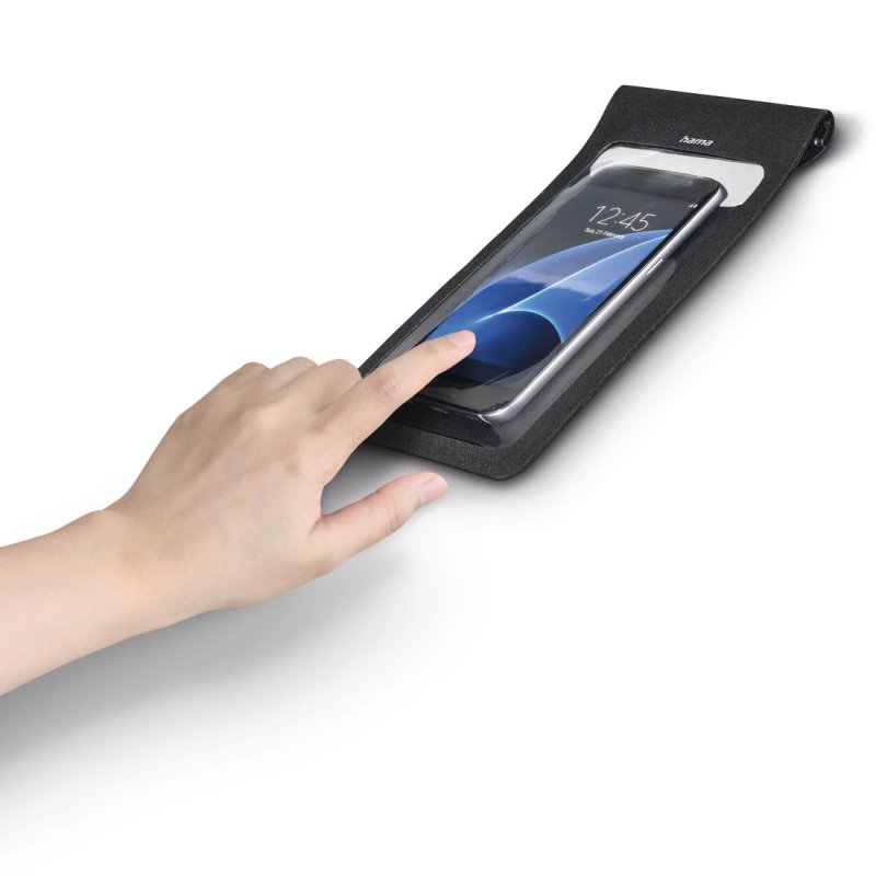 Hama Slim mobile phone case Pouch case Black, Transparent