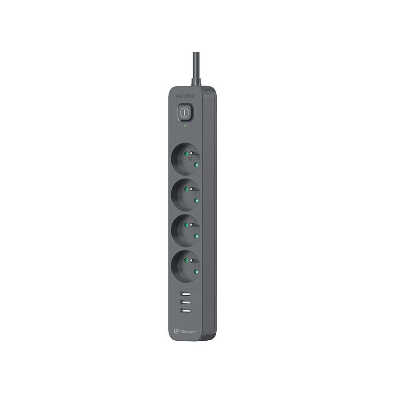 Tracer 47027 Power Line 1.5m (4 outlets 3x USB A, 5V 2,4A)