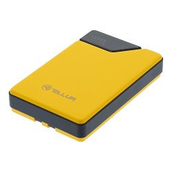 Tellur Power Bank 10000mAh, USB-C Lightning cables built-in yellow