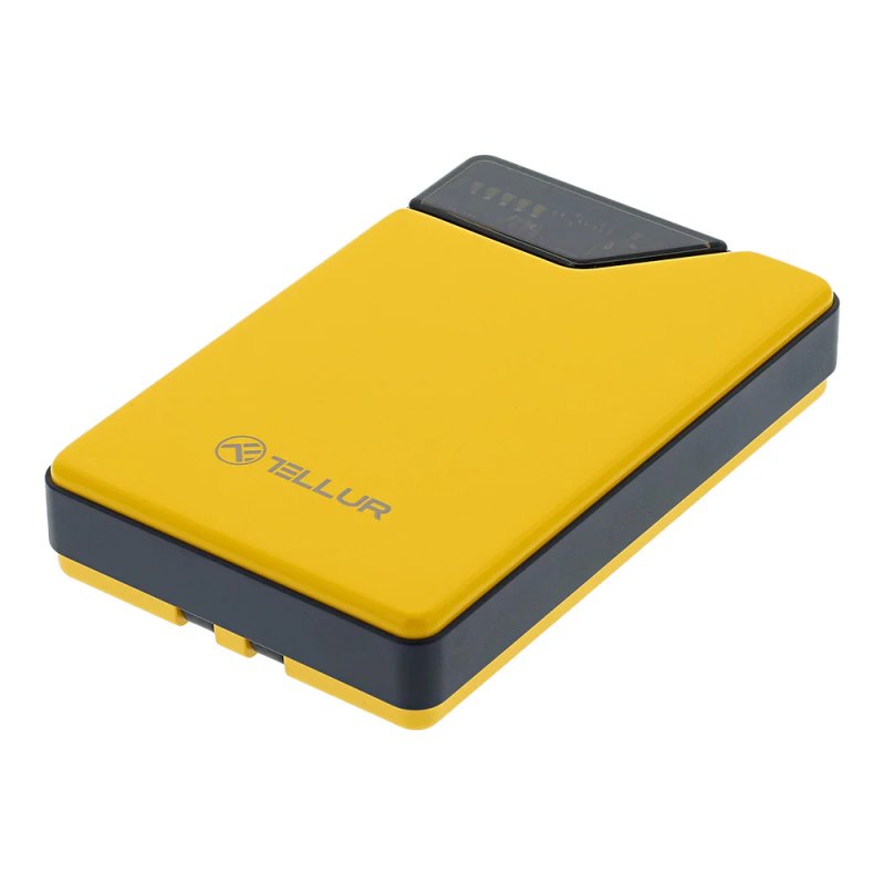 Tellur Power Bank 10000mAh, USB-C Lightning cables built-in yellow