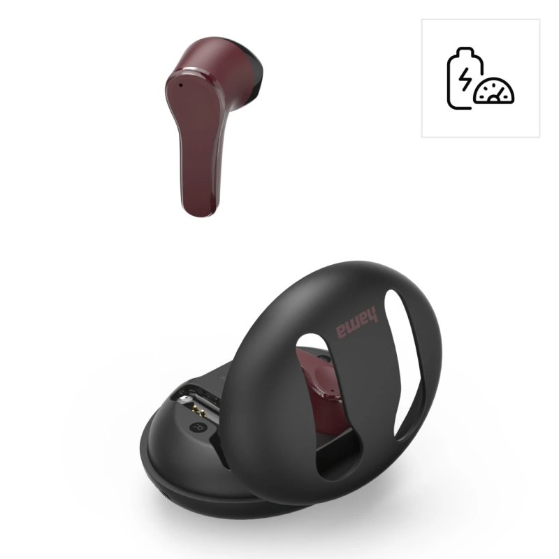 Hama Spirit Unchained Casque True Wireless Stereo (TWS) Ecouteurs Musique Bluetooth Noir, Rouge