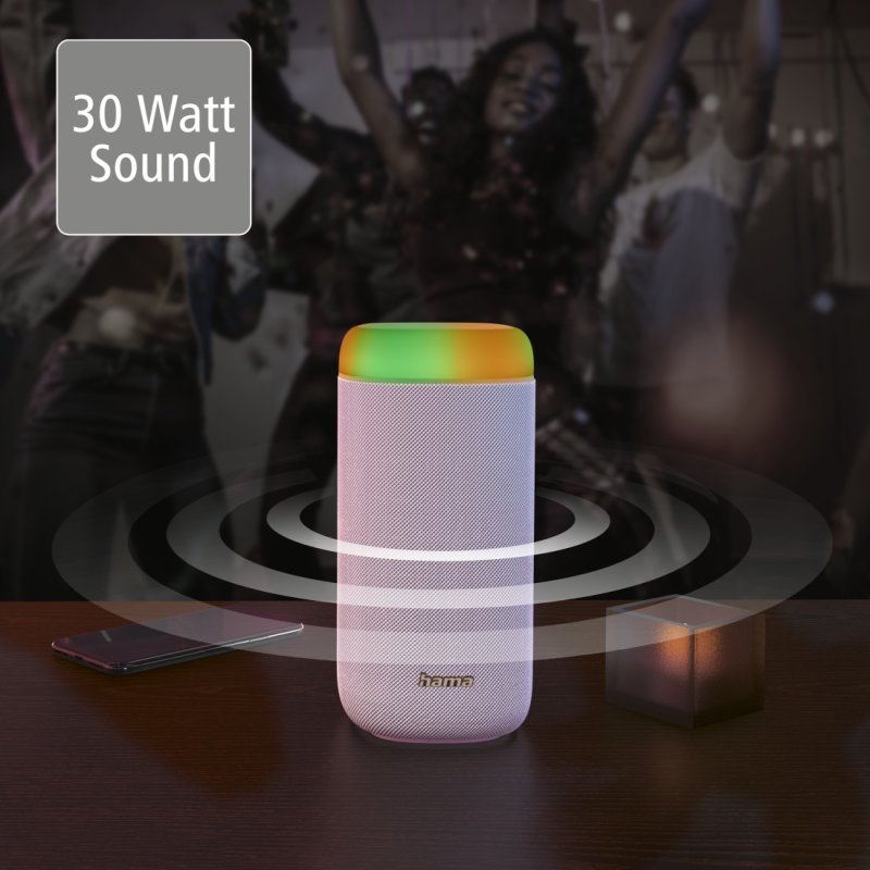 Hama Shine 2.0 Stereo portable speaker White 30 W