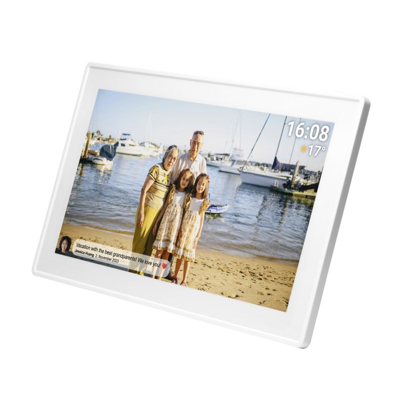 Denver PFF-1515W digital photo frame White 39.6 cm (15.6") Touchscreen Wi-Fi