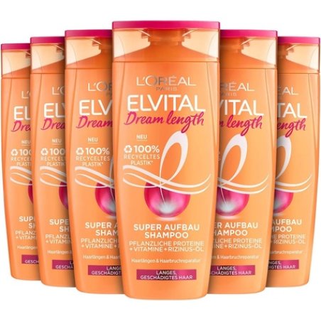 L'Oréal Paris Elvital Anti-Split Ends Shampoo for Dreamy Long Hair with Castor Oil Dream Length Super Building Hair