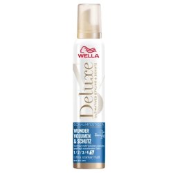 Wella Deluxe Wonder Volume & Protection Mousse Ultra Strong Hold 200ml - Pack of 3