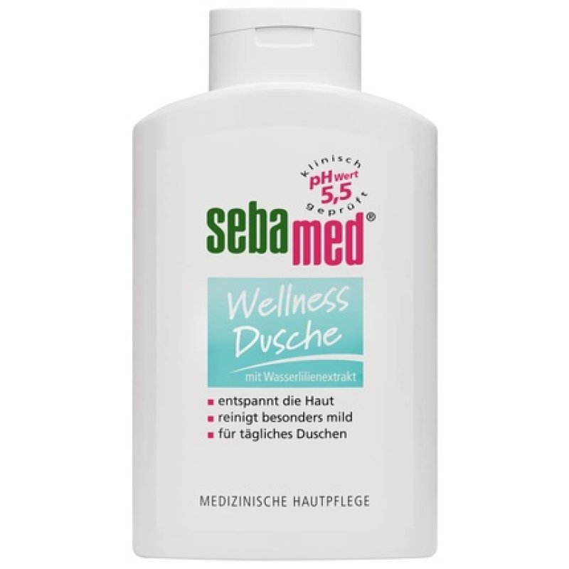 SEBAMED Wellness Shower, Gentle Cleansing for Sensitive Skin 400ml with Care Complex of Water Lily Extract and