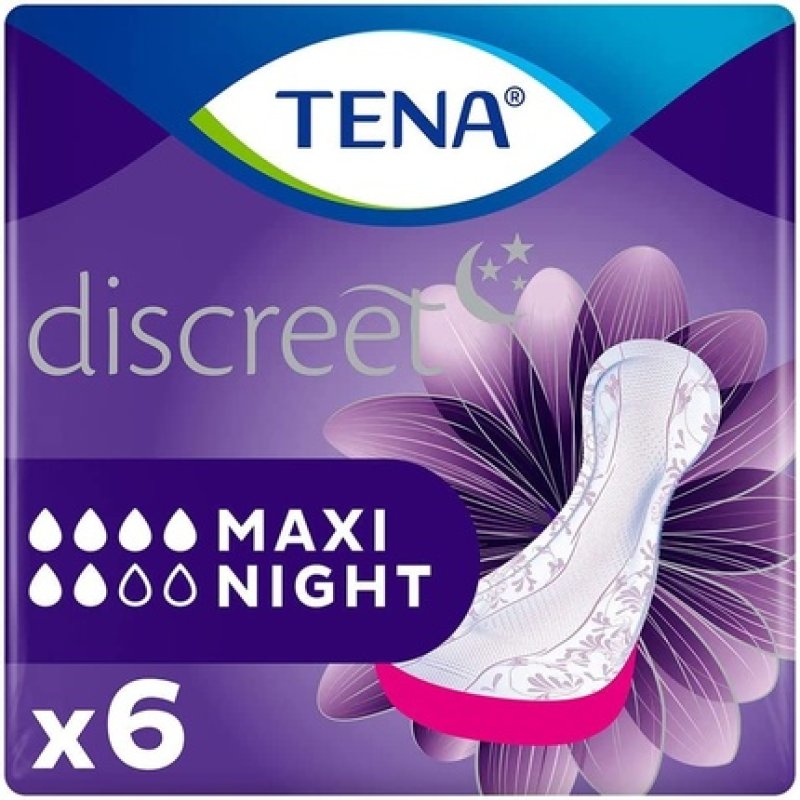 Tena Lady Maxi Night Pads for Nighttime 6 Count