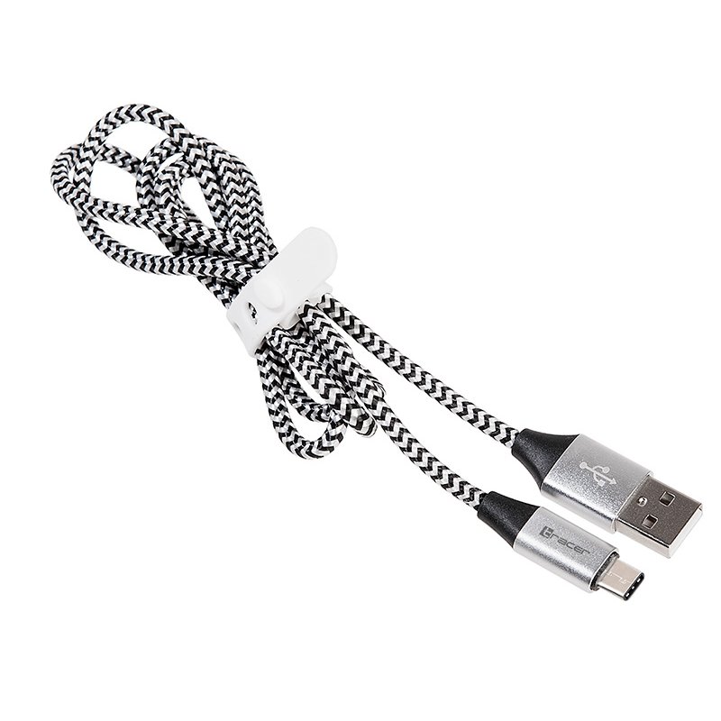 Tracer 46265 USB 2.0 Type C A Male 1m Black Silver