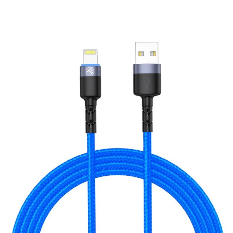 Tellur Data cable USB to Lightning with LED Light, 3A, 1.2m Blue