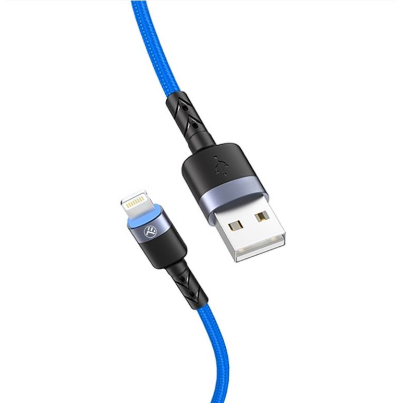 Tellur Data cable USB to Lightning with LED Light, 3A, 1.2m Blue