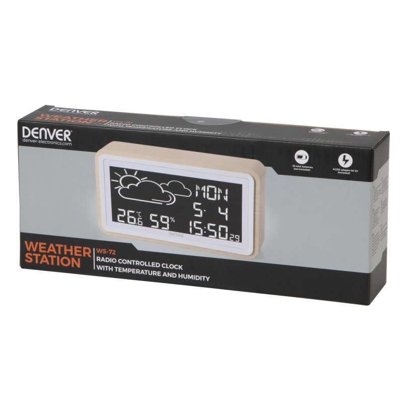 Denver WS-72 station météo numérique Bois LCD Batterie DC