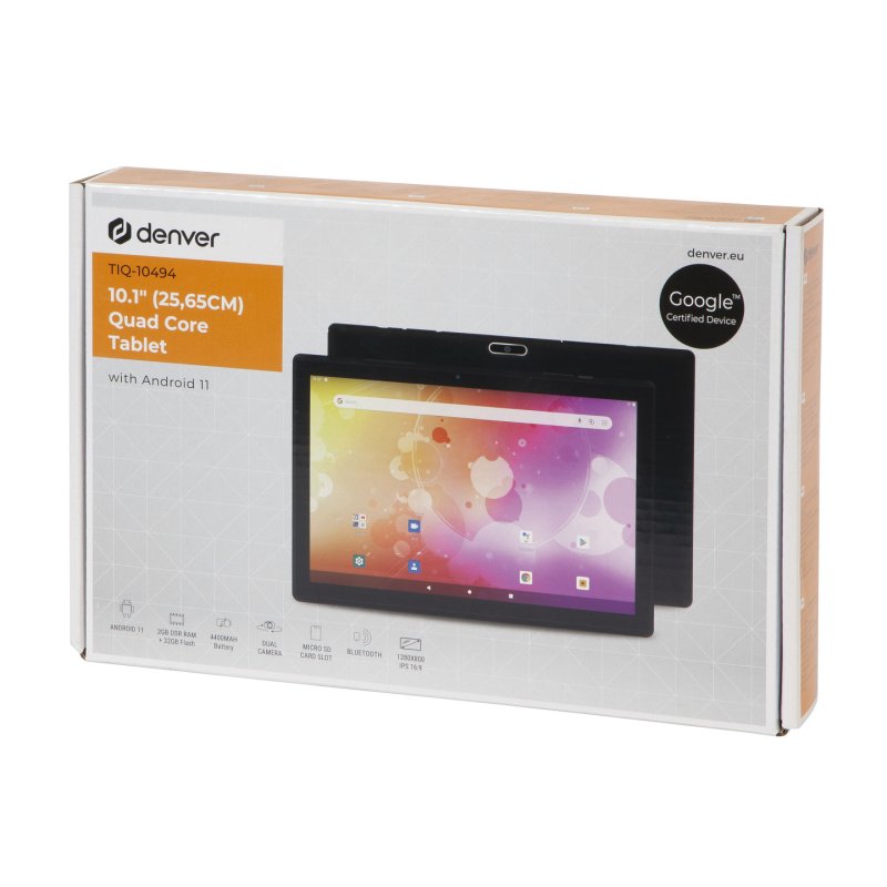 Denver TIQ-10494 tablet 32 GB 25.6 cm (10.1") 2 GB Wi-Fi 4 (802.11n) Android 11 Black