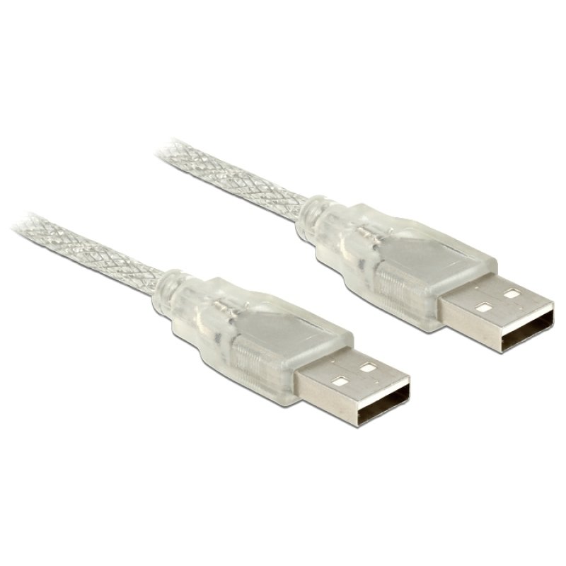 DeLock Kabel USB 2.0 Typ-A Stecker USB 2.0 Typ-A Stecker 1,5 m transparent