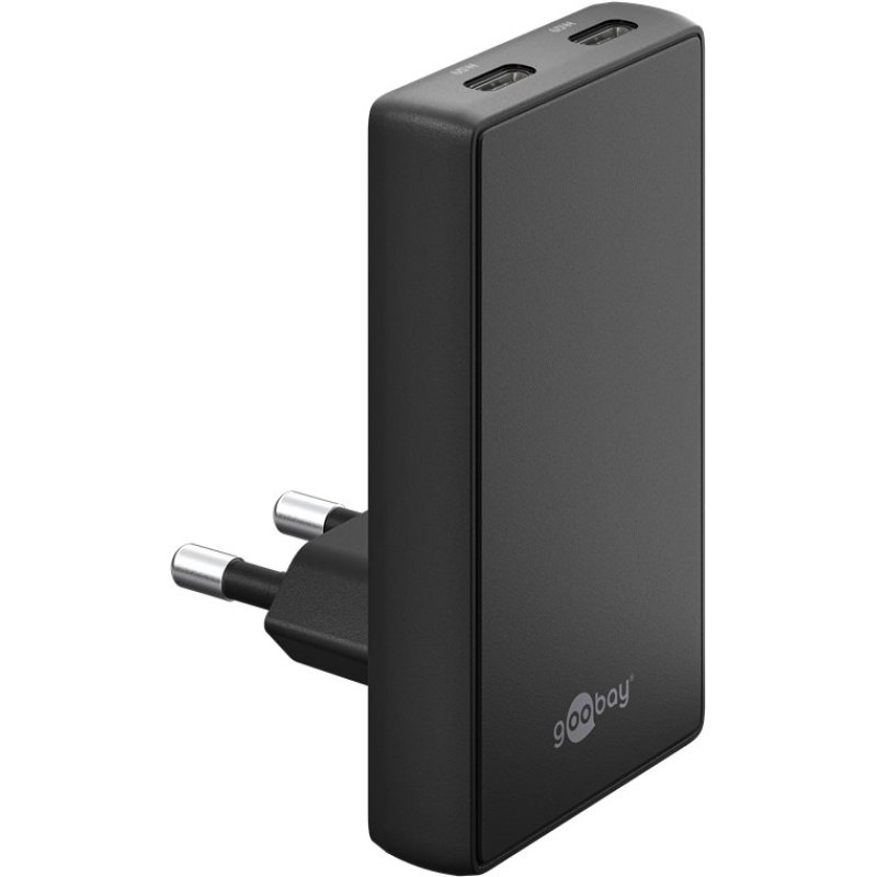 Goobay USB-C PD GaN 90° Dual-Schnelladegerät 65 W