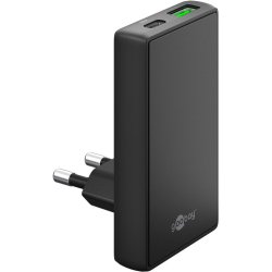 Goobay USB-C/A PD GaN 90° Dual-Schnelladegerät 65 W