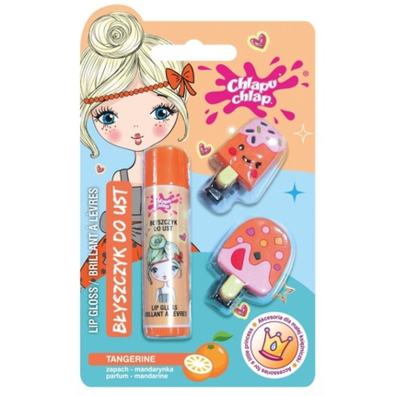 Chlapu Chlap Lip Gloss Hair Clips Mandarin 1 Pack