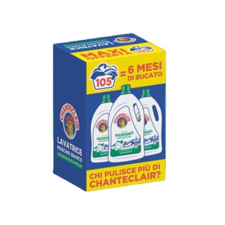 Chanteclair Washing Machine Detergent 3 X 35 Washes White Musk Extra Perfumed 1575 Ml