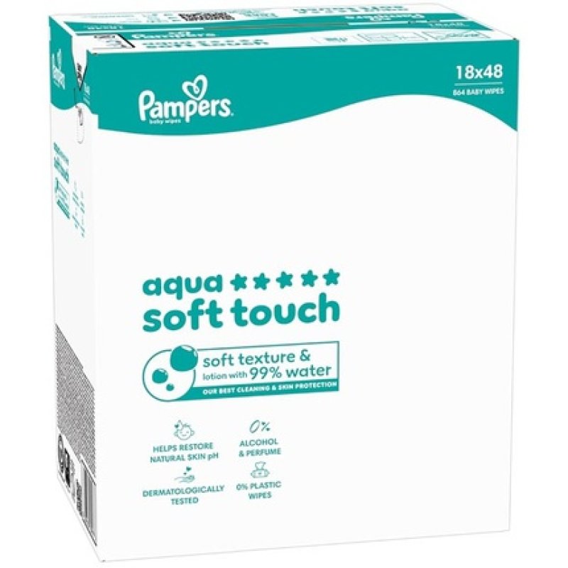 Pampers Wet Wipes Aqua Soft Touch 18x48