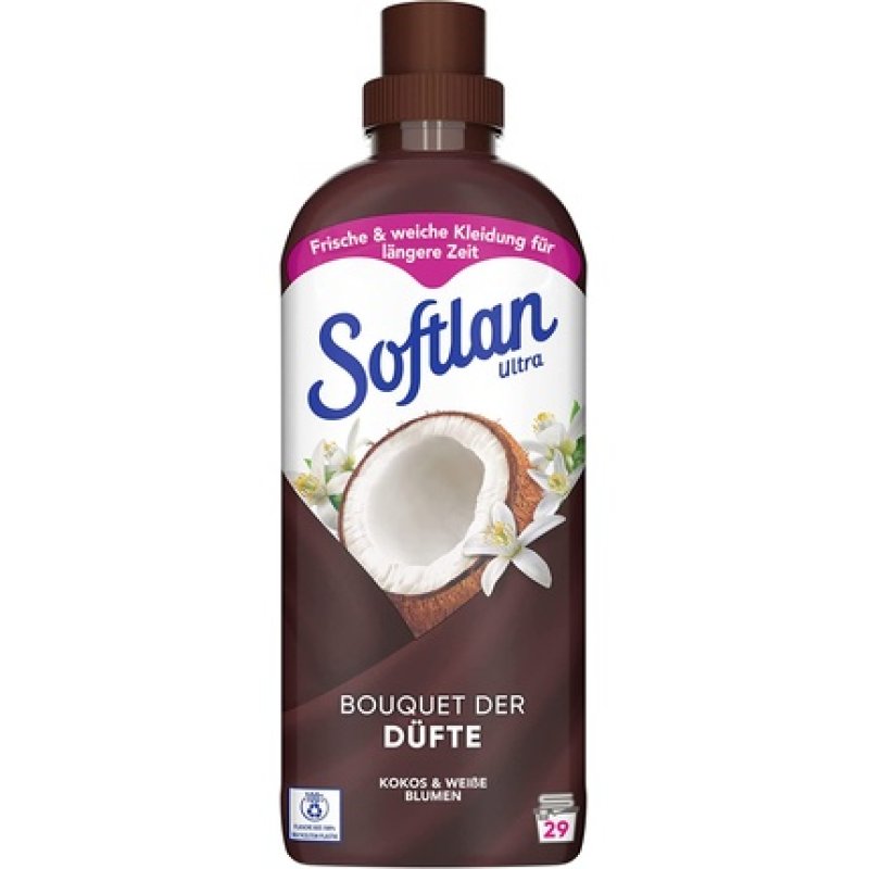 Softlan Ultra Fabric Softener Coconut & White Flowers 650ml