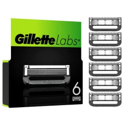 Gillette Labs Razor Blades 6 Replacement Blades for Gillette Labs Men's Wet Razor with Cleaning Element and Heated Razor