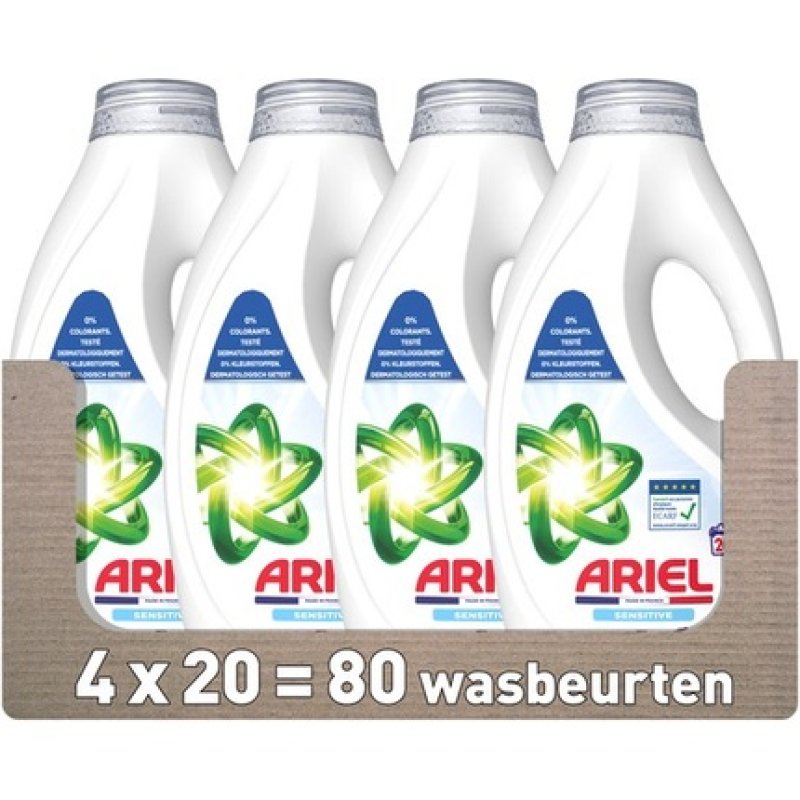 Ariel Liquid Laundry Detergent Sensitive 4 X 20 Washes