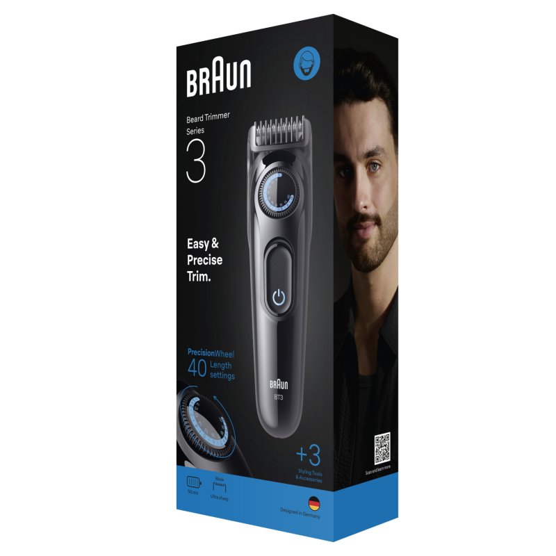 Braun BeardTrimmer 3 80789791 beard trimmer AC/Battery 20 2 cm Black