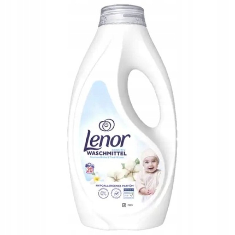 Lenor Sensitive Washing Gel For Sensitive Skin Allergy Cotton 900ml 20 Washes