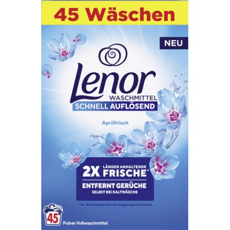 Lenor Complete Laundry Detergent Powder April Fresh 45 Wash Loads