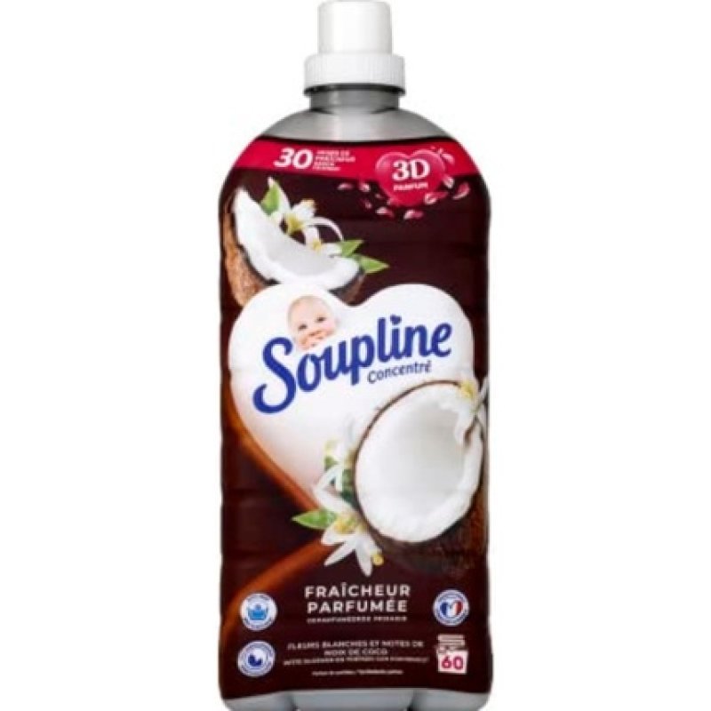 Soupline Fabric Softener Concentrate 3D Fresh Coco Canister 1.28L