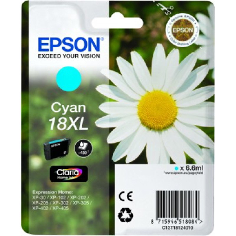 Epson Daisy Singlepack Cyan 18XL Claria Home Ink