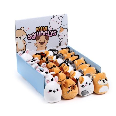 KAWAII - Adoramals - Box 24 Porte-clés Peluche 'Mini Squidglys'
