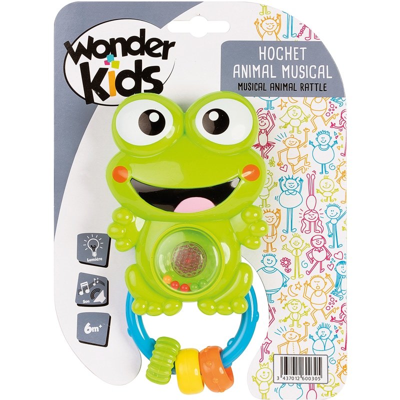Hochet Animal Musical Assortiment -Modèle Choisi Aléatoirement