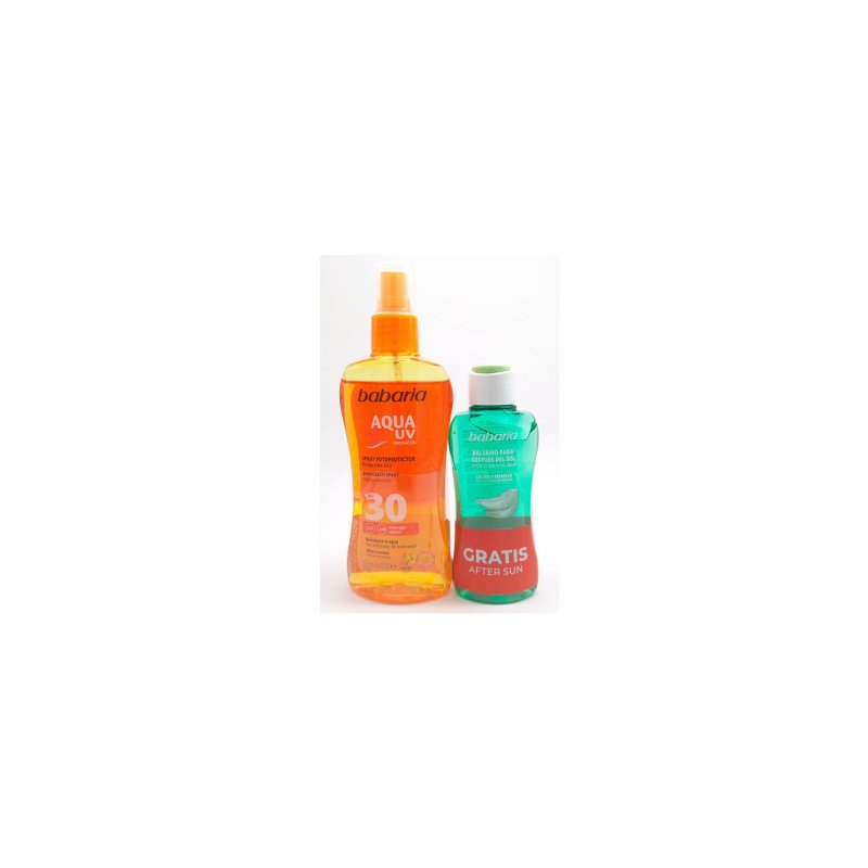 BABARIA SOL. PACK SPRAY AQUA UV SPRAY SPF30 200 ML AFTER SUN E. HIELO 100 ML