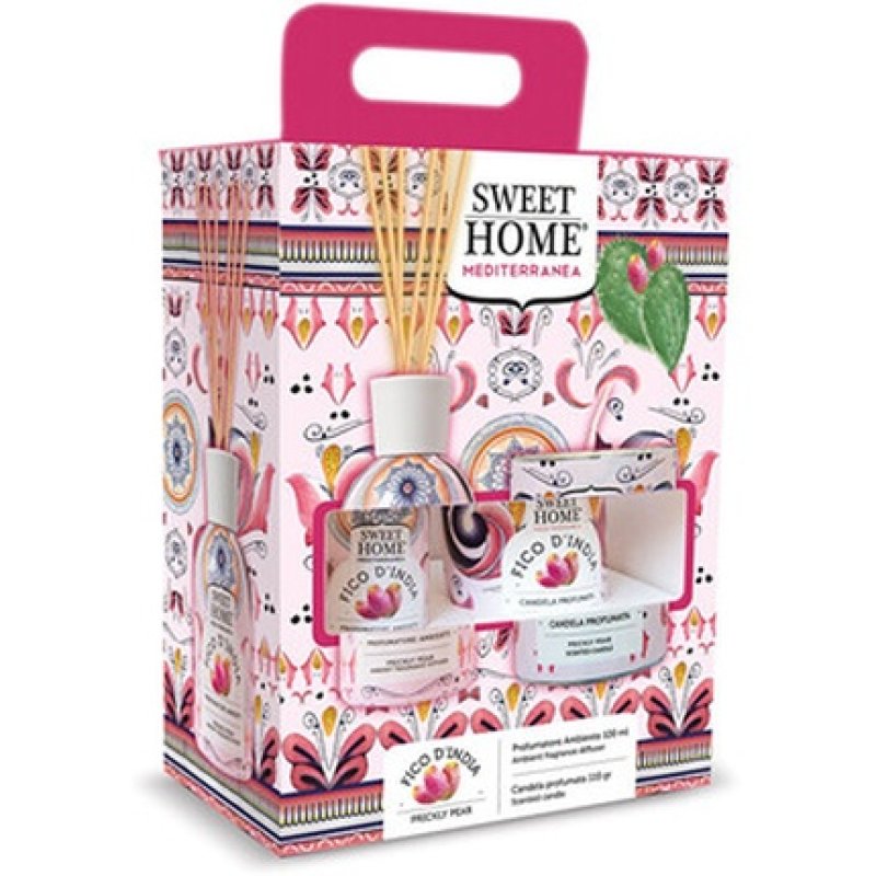 Sweet Home Collection Prickly Pear Set Gift Set Of Aroma Diffuser With Candle