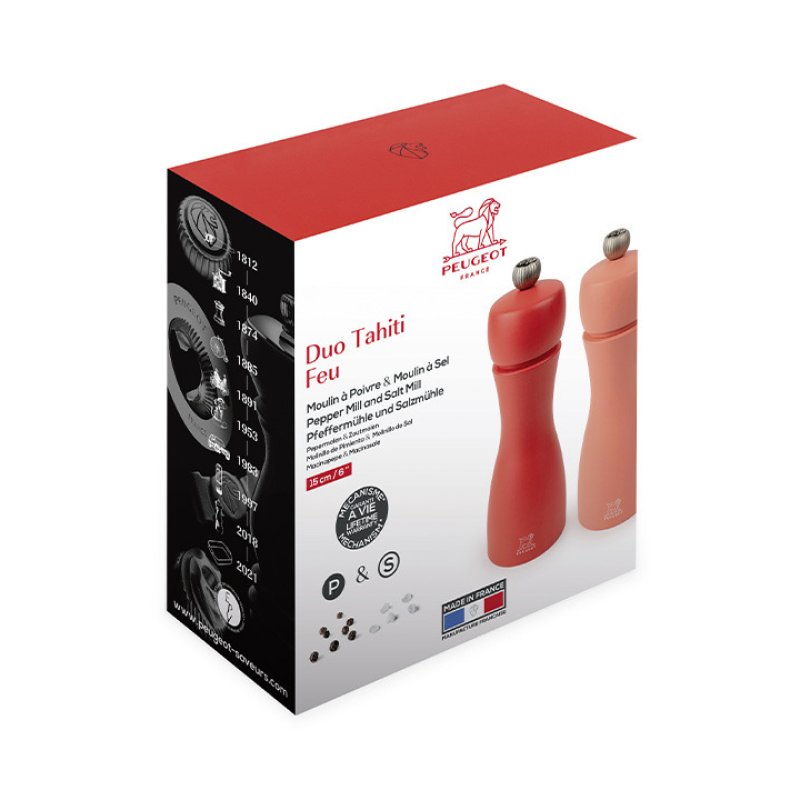Peugeot Tahiti Pfeffer-/ Salz MhlensSet 2 Stk 15 cm in Rot
