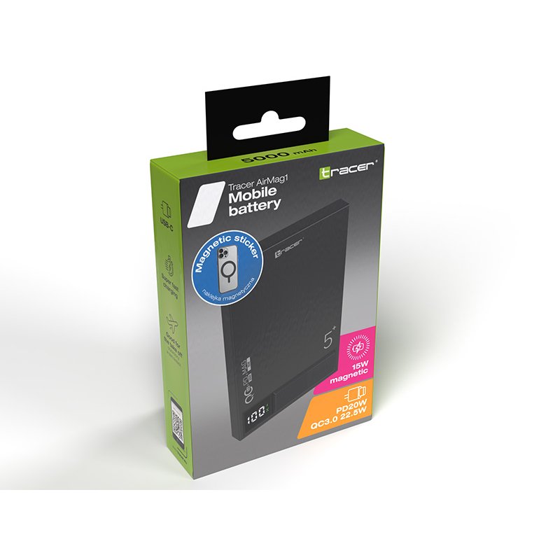 TRACER POWERBANK AIRMAG1 5000MAH PD20W 15W MAG