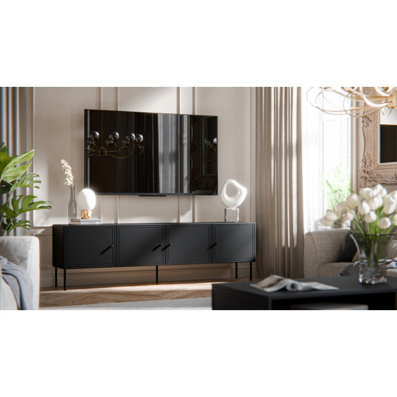 Cama Armoire RTV 4D PALAZZO BIS 201x40x60 noir mat