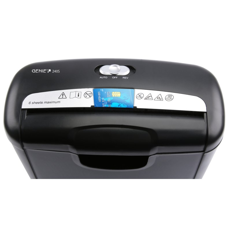 GENIE 240S Aktenvernichter mit Streifenschnitt bis 6 Blatt schwarz