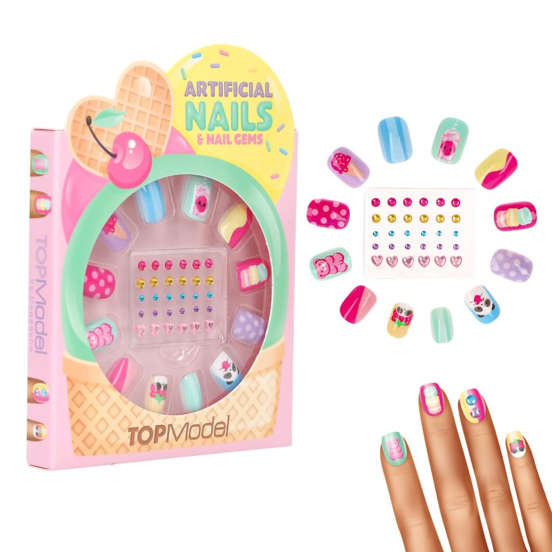 Topmodel - Artificial Nails And Deco Stone Set - CANDY GLAM