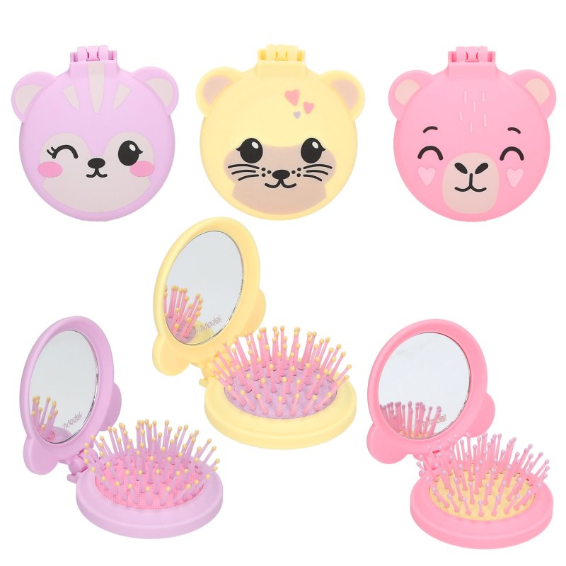 TOPModel Folding Hairbrush With Mirror