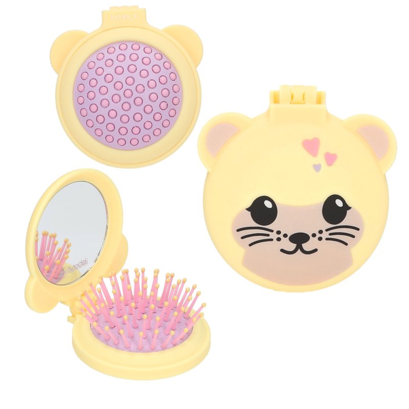 TOPModel Folding Hairbrush With Mirror