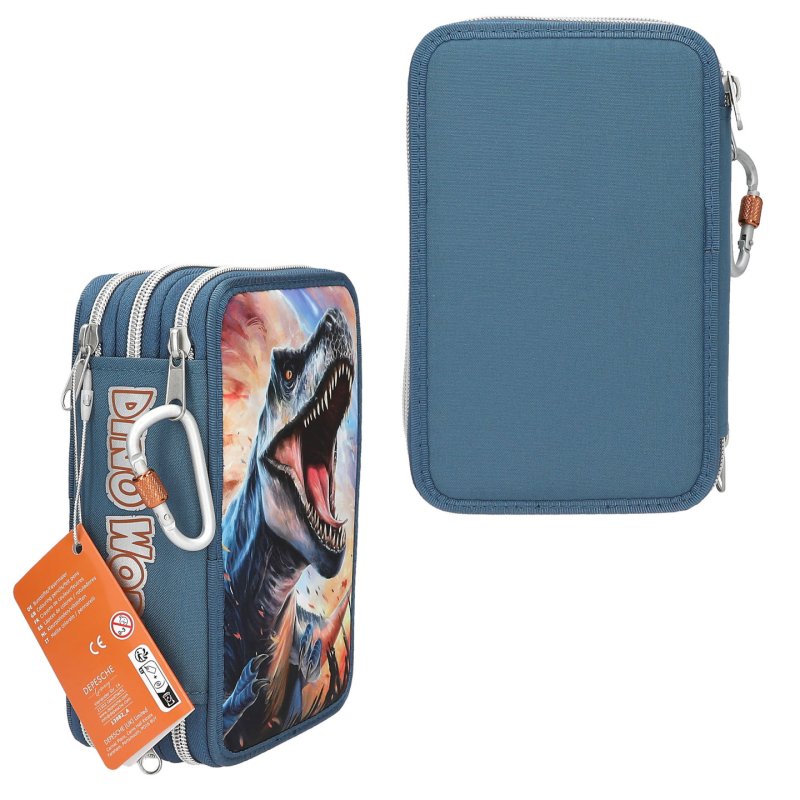 Dino World Action 0413982 trousse à crayons Bac à stylos Polyester, Polyéthylène, Papier, Aluminium Multicolore