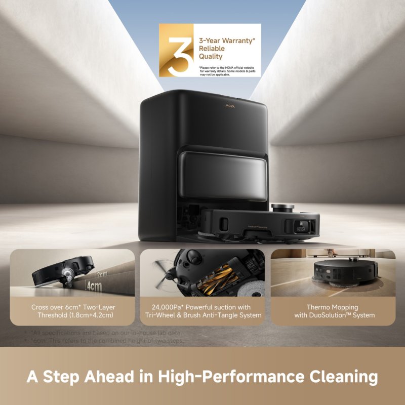 MOVA RLV72LE V50 Ultra Complete Robot Vacuum Black