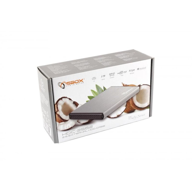 SBOX HDC-2562W storage drive enclosure HDD/SSD enclosure White 2.5"