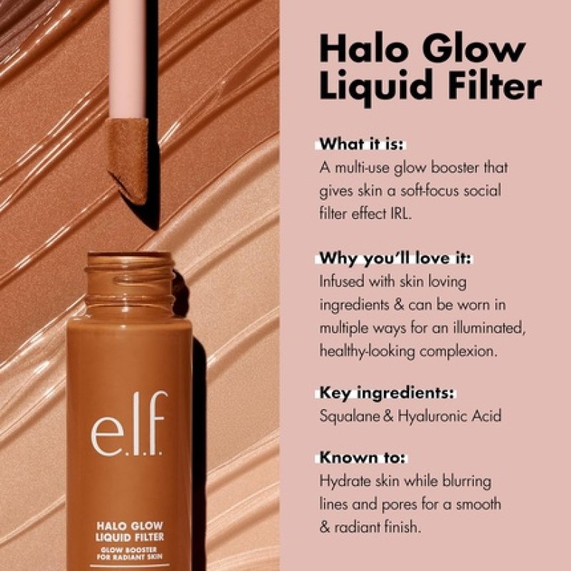 E.L.F. Halo Glow Liquid Filter Complexion Booster for a Glowing Soft-Focus