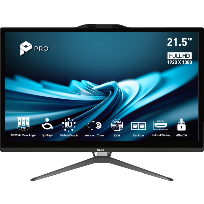 MSI Pro AP222T 14MA-613EU Intel Core™ i3 i3-14100 54.6 cm (21.5") 1920 x 1080 pixels Touchscreen All-in-One PC 8 GB